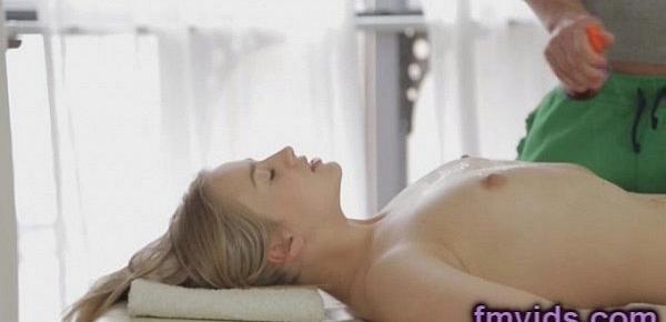  Sexy babe Milana Fox with horny masseur